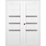 Belldinni Rita 48 in.x 84 in. Right Hand Active 3-Lite Bianco Noble Wood Composite Double Prehung Interior Door