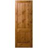 Builders Choice 30 in. x 96 in. 2 Panel Square Top Universal Unfinished Knotty Alder Wood Front Door Slab with Ovolo Sticking