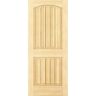 Kimberly Bay 28 in. x 80 in. Unfinished 2 Panel Arch Top V-Groove Solid Core Pine Interior Door Slab