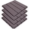 Pro Space 12 in. x 12 in. Plastic Interlocking Deck Tiles Straight Grain Dark Gary (10-Pack)