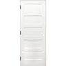 Pacific Entries 24 in. x 80 in. Shaker Unfinished 5-Panel Solid Core Primed Pine Wood Reversible Single Prehung Interior Door