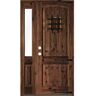 Krosswood Doors 50 in. x 96 in. Mediterranean Knotty Alder Right-Hand/Inswing Clear Glass Red Mahogany Stain Wood Prehung Front Door