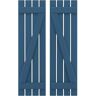 Ekena Millwork 15-1/2 in. W x 31 in. H Americraft 4-Board Exterior Real Wood Spaced Board and Batten Shutters w/Z-Bar in Sojourn Blue