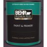 BEHR PREMIUM PLUS 1 gal. #T13-10 Plum Orbit Semi-Gloss Enamel Exterior Paint & Primer