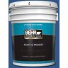 BEHR PREMIUM PLUS 5 gal. #590B-7 Award Blue Satin Enamel Exterior Paint & Primer