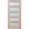 Pacific Entries 36 in. x 79 in. Unfinished Contemporary 5-Lite Mistlite Mahogany Wood Front Door Slab - FSC 100%