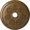 Ekena Millwork 25-1/4 in. x 4 in. ID x 2 in. Spiral Urethane Ceiling Medallion (Fits Canopies up to 4 in.), Rubbed Bronze