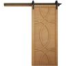 VeryCustom 30 in. x 84 in. The Hollywood Sands Wood Sliding Barn Door with Hardware Kit in Black