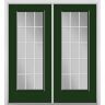 Masonite 72 in. x 80 in. Conifer Fiberglass Prehung Right-Hand Inswing GBG 15-Lite Clear Glass Patio Door with Brickmold