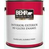 BEHR PREMIUM PLUS 1 gal. #PPL-15 Icy Wind Hi-Gloss Enamel Interior/Exterior Paint