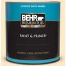 BEHR PREMIUM PLUS 1 qt. #PPL-40 Summer Sunshine Satin Enamel Exterior Paint & Primer