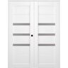 Belldinni Rita 36 in.x 96 in. Left Hand Active 3-Lite Bianco Noble Wood Composite Double Prehung Interior Door