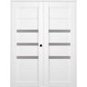 Belldinni Rita 48 in.x 96 in. Left Hand Active 3-Lite Bianco Noble Wood Composite Double Prehung Interior Door