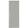 Masonite 30 in. x 80 in. Flush Right-Hand Inswing Silver Clouds Painted Steel Prehung Front Door No Brickmold in Vinyl Frame