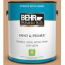 BEHR PREMIUM PLUS 1 gal. #S250-4 Fresh Croissant Satin Enamel Low Odor Interior Paint & Primer