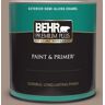 BEHR PREMIUM PLUS 1 qt. #MQ2-33 Parisian Cafe Semi-Gloss Enamel Exterior Paint & Primer