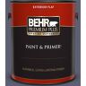 BEHR PREMIUM PLUS 1 gal. #S550-6 Mysterious Night Flat Exterior Paint & Primer