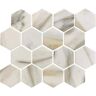 Apollo Tile White Beige 10.2 in. x 11.7 in. Hexagon Matte Finished Glass Mosaic Tile (8.29 sq. ft./Case)