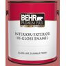 BEHR PREMIUM PLUS 1 gal. #MQ1-11 Drama Queen Hi-Gloss Enamel Interior/Exterior Paint