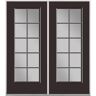 Masonite 60 in. x 80 in. Willow Wood Steel Prehung Right-Hand Inswing 10-Lite Clear Glass Patio Door in Vinyl Frame, no Brickmold