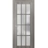 Sartodoors 3312 30 in. x 84 in. Universal Handling Frosted Glass Solid Core Gray Finished Pine Wood Single Prehung Interior Door