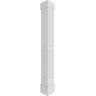 Ekena Millwork 9-5/8 in. x 10 ft. Premium Square Non-Tapered, Double Raised Panel PVC Column Wrap Kit, Standard Capital and Base