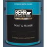 BEHR PREMIUM PLUS 1 gal. #S500-7 Infinite Deep Sea Satin Enamel Exterior Paint & Primer