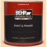 BEHR PREMIUM PLUS 1 qt. #280A-3 Delicious Melon Flat Exterior Paint & Primer