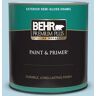 BEHR PREMIUM PLUS 1 qt. #S490-2 Glacial Stream Semi-Gloss Enamel Exterior Paint & Primer