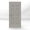 L.I.F Industries 30 in. x 80 in. Gray Left-Hand 6-Panel Security Steel Prehung Commercial Door with Welded Frame