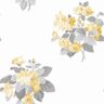 Secret Garden White and Yellow Detailed Bouquet Non-Woven Paper Non-Pasted Wallpaper Roll (Covers 57.75 sq.ft.)
