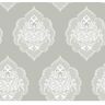 York Wallcoverings 60.75 sq ft Gray Signet Medallion Dam Pre-Pasted Wallpaper