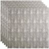 Fasade Border Fill 2 ft. x 2 ft. Crosshatch Silver Lay-In Vinyl Ceiling Tile (20 sq. ft.)