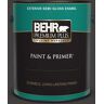 BEHR PREMIUM PLUS 1 gal. #N510-7 Blackout Semi-Gloss Enamel Exterior Paint & Primer