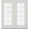 JELD-WEN 60 in. x 80 in. Right-Hand/Outswing Low-E 10 Lite Primed Fiberglass Double Prehung Patio Door