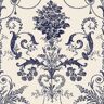 Laura Ashley Josette Off White and Midnight Non Woven Unpasted Removable Strippable Wallpaper