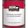 BEHR PREMIUM PLUS 1 gal. #BNC-37 Gray Owl Hi-Gloss Enamel Interior/Exterior Paint