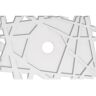 Ekena Millwork 32 in. W x 21-3/8 in. H x 4 in. ID x 1 in. P Novo Architectural Grade PVC Contemporary Ceiling Medallion