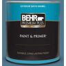 BEHR PREMIUM PLUS 1 qt. #PPU14-03 Cayman Bay Satin Enamel Exterior Paint & Primer