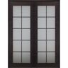 Belldinni Avanti 10-Lite Frosted Glass 72 in. x 92.5 in. Both Active Black Apricot Composite Wood Double Prehung French Door