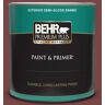 BEHR PREMIUM PLUS 1 qt. 150F-7 Burnt Tile Semi-Gloss Enamel Exterior Paint & Primer