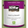 BEHR PREMIUM PLUS 1 gal. #MQ4-43 Green Plaza Eggshell Enamel Low Odor Interior Paint & Primer