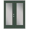 Masonite 72 in. x 80 in. Conifer Steel Prehung Left-Hand Inswing Full Lite Clear Glass Patio Door in Vinyl Frame, no Brickmold