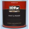 BEHR PREMIUM PLUS 1 qt. #570A-3 Pacific Panorama Flat Exterior Paint & Primer