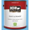 BEHR PREMIUM PLUS 1 gal. #550B-4 Costa Rica Blue Flat Low Odor Interior Paint & Primer