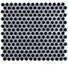 Merola Tile Hudson Penny Round Noir 12 in. x 12-5/8 in. Porcelain Mosaic Tile (10.7 sq. ft./Case)