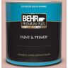 BEHR PREMIUM PLUS 1 qt. #170E-3 Bridal Rose Satin Enamel Exterior Paint & Primer