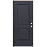 JELD-WEN Smooth-Pro 36 in. x 80 in. 2-Panel Left-Handed Black Fiberglass Prehung Front Door with 4-9/16 in. Jamb Size