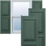 Ekena Millwork 12 in. x 43 in. Lifetime Vinyl Standard 2 Equal Raised Panel Shutters Pair Forest Green