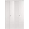 Impact Plus 59 in. x 84 in. Smooth Flush Primed Solid Core MDF Interior Closet Bi-Fold Door with Matching Trim